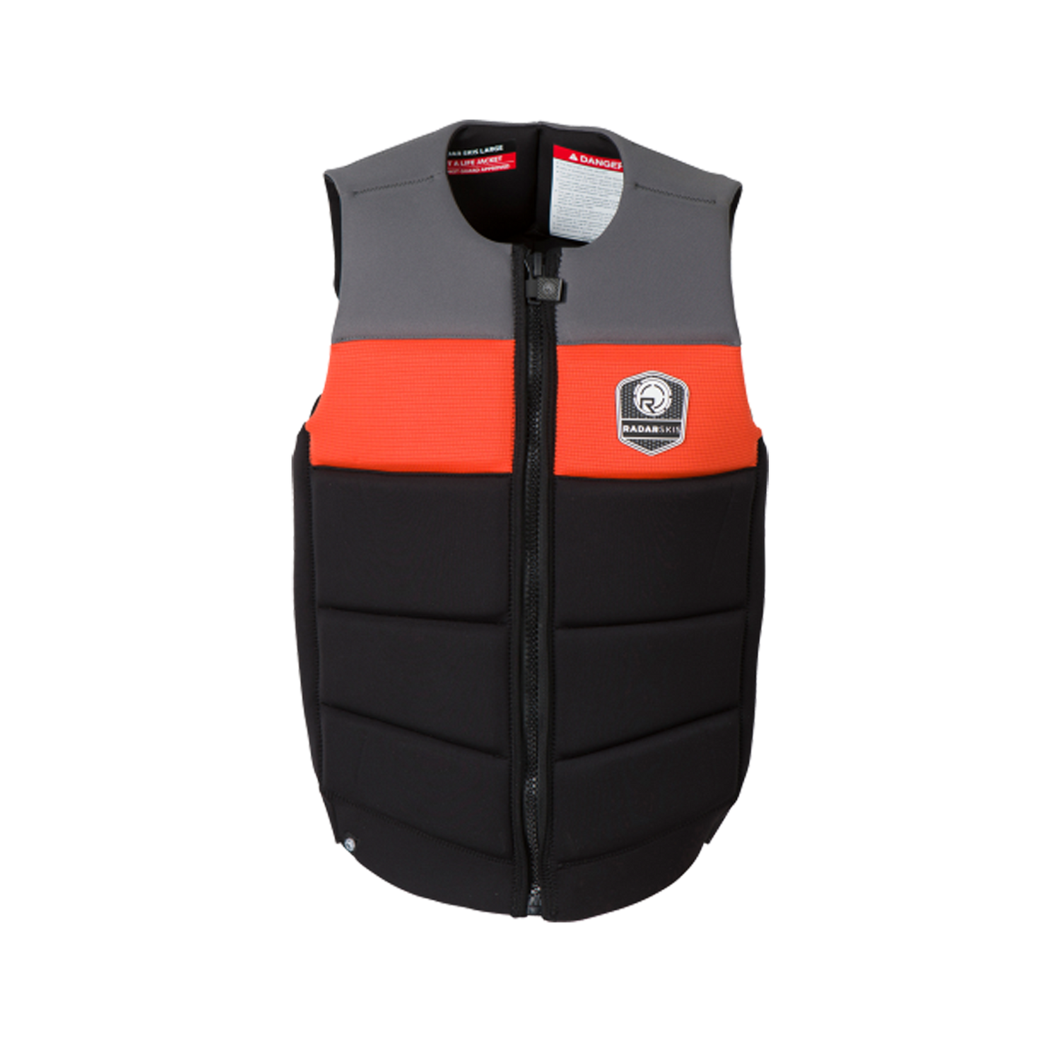 Men's Tidal LTD Vest in colours grey, black, and orange.