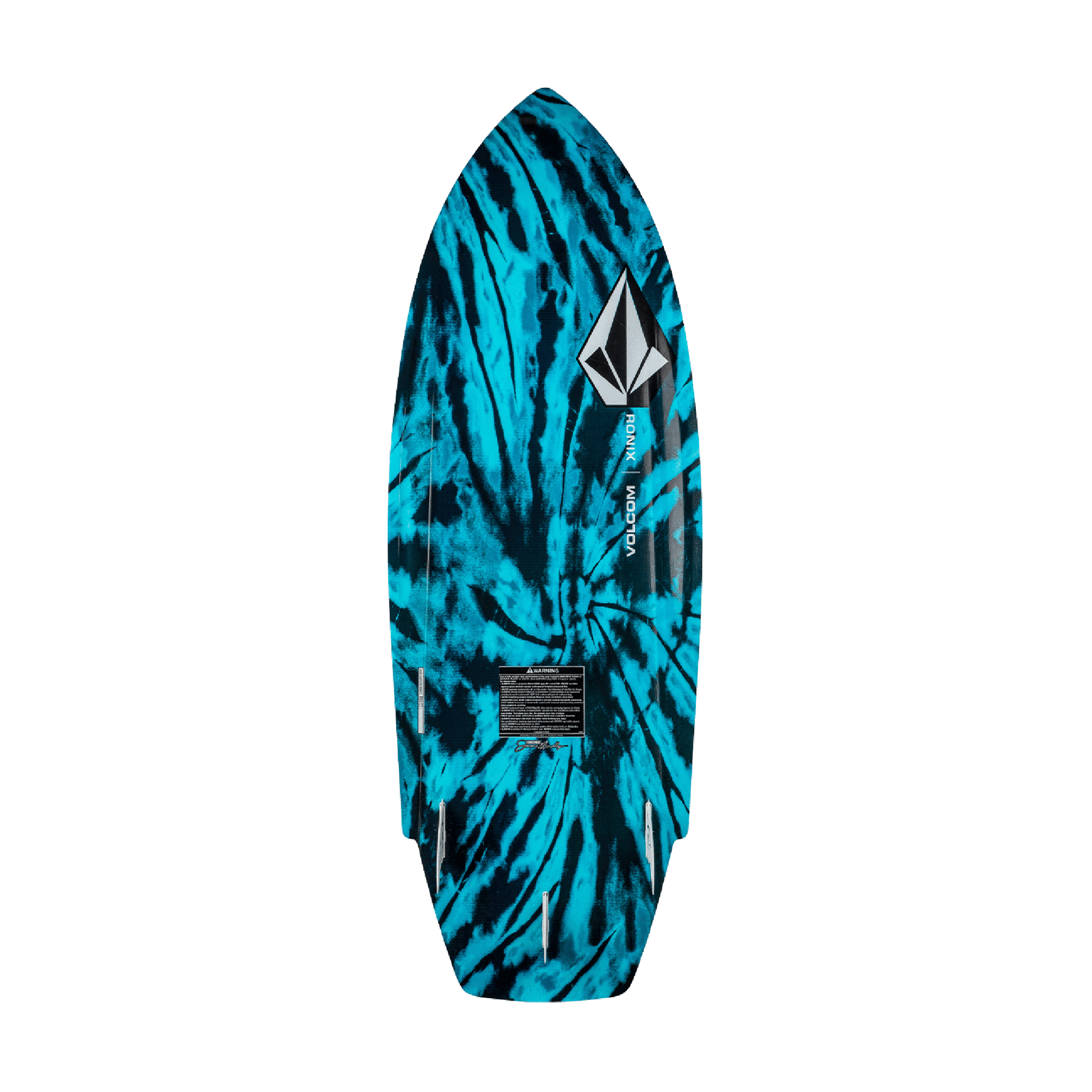 bottom view of the Ronix Volcom Sea Captain wake surf board